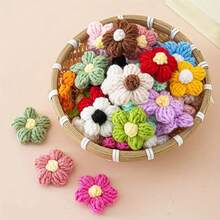 20 piezas Apliques de flores de ganchillo - Capullos de flores tejidas a mano, multicolor, flores de hilo DIY para accesorios de ropa, adecuadas para manualidades DIY, diademas, sombreros y decoraciones de prendas, suministros de ganchillo, accesorios de costura, bordado, suaves y exquisitas, perfectas para accesorios de ropa, suministros de bordado, accesorios de ganchillo, manualidades para adultos, proyectos caseros, decoraciones de suéter, regalos personalizados, regalos para la abuela, regalos hechos a mano - Multicolor - Ver 2