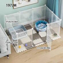 Indoor Dog Fence For Small Dogs, Puppies, Rabbits, Pets, Foldable Isolation Gate, Puppy Playpen - Multicolor - View 3