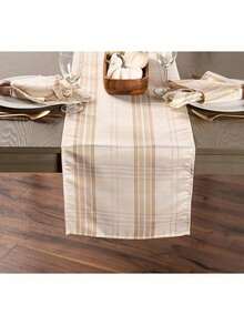 Table Mat - Gold and Cream-colored Squares - View 4