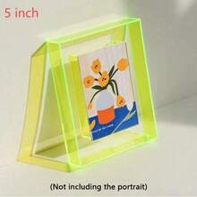 5-Inch Colorful Acrylic Photo Frame Box, DIY Poster Display Stand, Desktop Decor, Creative Picture Memo Board - Multicolor - View 15
