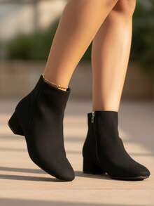 Casual Side Zipper Office - Black - View 2