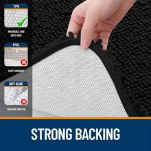 OLANLY 30-Inch Round Bathroom Rugs, Extra Soft And Absorbent Chenille Bath Rugs, Quick Dry Machine Washable Bath Mats For Bathroom Floor, Tub And Shower, Home Decor Accessories, Black - ColorB - 查看 5