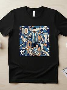 Lionel Mesi Jersey PNG Football Fan Design Soccer Hoodie T-Shirt Print Sports Fan Apparel Digital Download - 黑色 - 查看 1