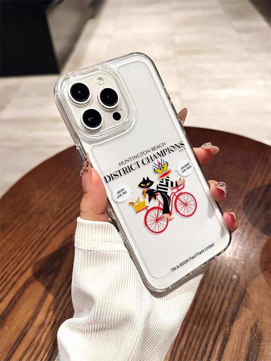 Official Licensed Paul Frank Transparent Space Phone Case, Full Body Protective Shockproof Camera Cover, Pattern Design, New Compatible With Iphone 13/14/15/16/17 Pro Max - Multicolor - View 1