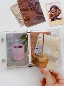 1 pieza Estilo Ins PP Mocha Serie de Moda Pequeña Hoja Suelta Fresca Página Interna DIY Diario Tarjeta Desmontable Almacenamiento Página Interna - Moca de menta - Ver 1