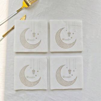 50 st/förpackning festservetter, Eid Al-Fitr och Eid Al-Adha juldekorationer, glad Ramadan, Ramadanfestivaldekorationer
