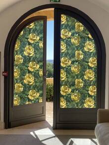 YUANYI 1卷（17.5英寸宽）PVC材质彩色窗贴，隔热隐私，适用于办公室、仓库、客厅、卧室、厨房、浴室、推拉玻璃门、装饰。