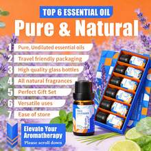 HIQILI 纯精油礼盒套装，6瓶*10毫升和16瓶*10毫升，适用于DIY香水、香薰机、加湿器、按摩、护肤、护发、香皂、香薰蜡烛等，适合作为情人节、新年、万圣节、圣诞节、生日礼物送给家人和朋友。 - 混合香型 - 查看 2