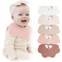 Babadores de Musselina para Bebês, Babadores Bandana Absorventes para Dentição e Baba, Babadores Bandana Ajustáveis para Bebês Meninos e Meninas, Presente Essencial para Bebês - Multicolorido - Visão 13