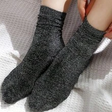 4 أزواج جوارب قصيرة نسائية مزينة بالبريق، جوارب قصيرة لامعة ذهبية بألوان زاهية للسيدات بطراز كاجوال رجعي - متعدد الألوان - مشاهدة 10