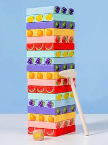 Wooden Stacking Tower Building Blocks Game, Interactive Parent-Child Desktop Puzzle Toy - Multicolor - View 19