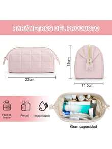 Cosmetiquera Para Maquillaje, Bolsa De Maquillaje Grande, Cosmetiquera De Viaje, Bolsa De Tocador Neceser Portátil, Neceser Mujer Para Viaje, Bolsa De Lavado Impermeable Por Viaje Portátil - lechoso - Ver 10