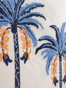 1件/2件装椰树刺绣抱枕套，天鹅绒面料，适用于客厅、卧室、农舍、沙发、家居装饰，蓝色 - 藍色 - 查看 5