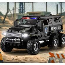 2026新款大型合金装甲特警车玩具，儿童防暴车越野车仿真压铸模型，生日礼物，节日礼物，派对礼品 - 彩色 - 查看 2