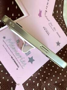 1个可爱少女心形全屏小狗电镀手机壳，带粉色和棕色爪印，便携式手机支架，黄粉色卡通防震保护套，兼容 17/16/15/14/13/12/11/17 Pro Max/16 Pro Max/15 Plus/14 Pro - 黃色 - 查看 3