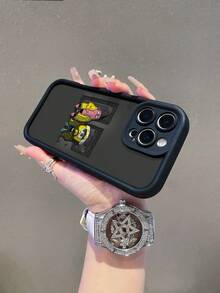 SPONGEBOB 1个时尚创意黑色夜空海绵宝宝星形彩绘图案防震手机壳，适用于三星/苹果17/16/15/14/13/12/11 Pro Max/12 Pro/14 Plus及其他型号 - 彩色 - 查看 8