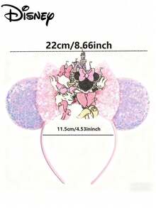 Disney 迪士尼系列米奇米妮头箍，城堡造型，粉色蝴蝶结，游乐园装饰套装，适用于迪士尼乐园、主题服装、生日派对，经典角色设计 - 彩色 - 查看 7