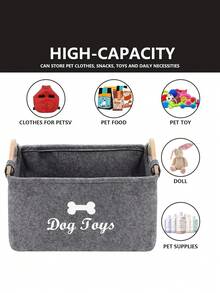 Scatola portaoggetti per animali domestici, adatta per gatti e cani, scatola organizer per giocattoli per animali domestici con manico, cesta/scatola pieghevole per riporre forniture per animali domestici, scatola/contenitore per giocattoli per bambini - Multicolore - Visualizzare 10