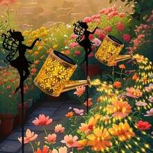 IP65 Solar-Powered Watering Can Outdoor Garden Light, Solar Hanging Watering Can Light, Santa Claus Carrying A Teapot Watering Light, High Brightness Flowing Light, Suitable For Christmas Decorations In Gardens, Lawns, And Patios. Outdoor Garden Solar Light, Outdoor Solar Garden Light, Flower Solar Outdoor Light, Hanging Solar Light, Holiday Decoration, Holiday Lighting, Hanging Lantern, Outdoor Lantern, Lawn Decoration, Patio Lighting, Decorative Lantern, Vintage Light, Outdoor Durability, Solar Light, Holiday Lantern, Holiday Shoppers, Seasonal Decorations Buyers. - Đồng - Xem 3