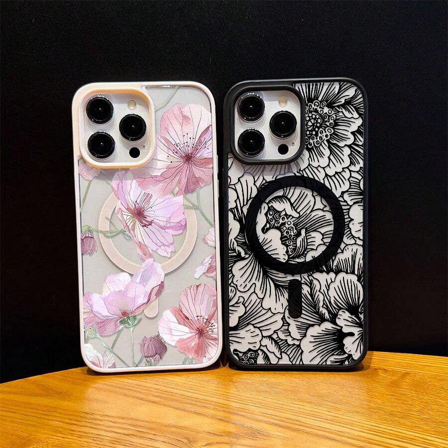 这款花卉图案磁吸指环无线充电手机壳兼容 17、17 Pro Max、16 Pro Max、13 Pro Max、14 Plus、11、12、13、14、12 Pro Max、14 Pro、15、X、Xr、7、8 Plus 以及 A15、A16、A35、A56、S22、S25、S24、S24 Ultra、S23、S23 Plus 等型号。时尚、创意、酷炫、防震、防刮硬壳。 - 粉色 - 查看 1