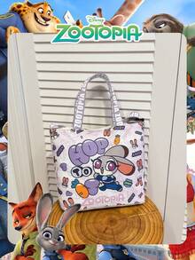 Disney 1个官方授权的《疯狂动物城》朱迪·霍普斯印花手提袋，女士可爱卡通手提包，日常使用，休闲帆布斜挎包，方便携带——适合女性/女孩/学生，是购物、外出活动的理想之选。 - 彩色 - 查看 7