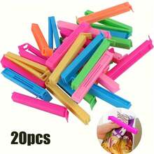 Reusable Plastic Food Bag Clips - Pack Of 20/10/5, Suitable For Kitchen Storage Boxes And Organization Accessories - Multicolor - View 13