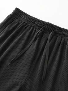 2-In-1 Men's Gym Shorts, Breathable Quick-Dry Printed Workout Shorts Suitable For Spring/Summer Outdoor Running & Fitness - Black - View 5