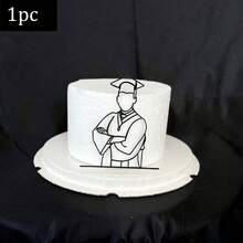 1个/3个黑色毕业帽蛋糕装饰插牌，亚克力材质，祝贺毕业生，毕业派对蛋糕装饰 - 彩色 - 查看 19