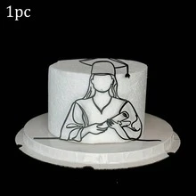1个/3个黑色毕业帽蛋糕装饰插牌，亚克力材质，祝贺毕业生，毕业派对蛋糕装饰 - 彩色 - 查看 21