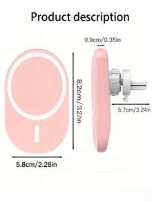 15W磁吸式无线车载充电器支架 - 兼容 17/16/15-11 Pro Max/Mini及所有支持Qi无线充电的手机，支持USB-C快充，360°旋转支架