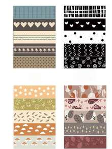 Autumn Stickers And Washi Tapes, Natural And Vintage Style Basic Stickers And Washi Tapes, DIY Stationery Stickers, Cartoon Cute Creative Interesting Waterproof, Candy Stickers, Phone Stickers, For Scrapbooking, Collage, Bullet Journals, Notebooks - Multicolor - View 5