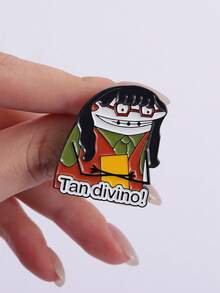 QIHOO 1個 'Tan Divino!' 趣味卡通琺瑯胸針，有趣角色徽章配件，給朋友的珠寶禮物，女用胸針安全別針包包手提包 - 彩色 - 查看 5