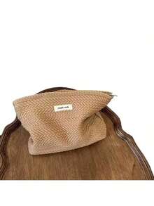 Handmade Woven Cosmetic Bag - Artistic Crochet Zipper Makeup Pouch, Minimalist Women Clutch ,Travel Essential Bag - Multicolor - View 9