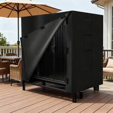 1件装防水牛津布庭院家具罩 - 适用于大号座椅、深椅、双人沙发、躺椅、庭院、户外家具，尺寸为122*61*107厘米，可用作户外柴火罩，防水防晒，牛津布材质，结实耐用，带有通风窗设计，适用于庭院、花园、壁炉存放、家具防尘、遮阳、宠物鸟笼遮阳等场合。 - 黑色 - 查看 3