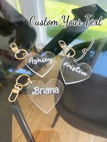 1 pieza Llavero personalizado de acrílico con forma de corazón, llavero de corazón personalizado, llavero de nombre personalizado en oro, regalo del Día de San Valentín, regalo para pareja, llavero de nombre de acrílico personalizado, llavero de corazón de acrílico, llavero con nombre con forma de corazón, llavero con nombre grabado, regalo con nombre personalizado, regalo para maestros, amigos, familia, fiesta de boda, acrílico personalizado, regalo perfecto de San Valentín, multifuncional, armonía familiar, vida elegante, vida artística - Multicolor - Ver 2