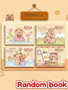 1本/4本水豚图案A4加厚素描本/绘画本，适合儿童、学前班、小学生，返校季（图案随机） - 彩色 - 查看 11