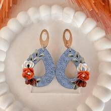 1个花形图案聚合物粘土纹理滚筒，聚合物粘土耳环制作滚筒 - 非常适合制作聚合物粘土纹理片 - 白色 - 查看 7