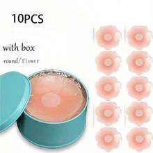 12片装女士硅胶隐形提拉胸垫 - 自粘可重复使用，丰胸贴，防滑亲肤，隐形提拉支撑，适合露背和无肩带服装 - 彩色 - 查看 5