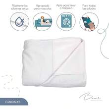 FIAN BAMI -Sábana Impermeable de Algodón - Protector de Colchón Repelente a Líquidos- Ideal para Todas Las Edades - Blanco - Ver 6