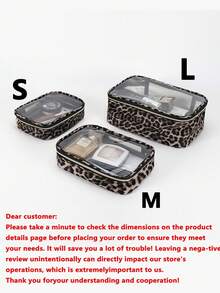 1个透明洗漱包，PVC材质，防水耐用，简约高品质化妆包，大容量护肤品收纳包，旅行必备 - 米色 - 查看 12