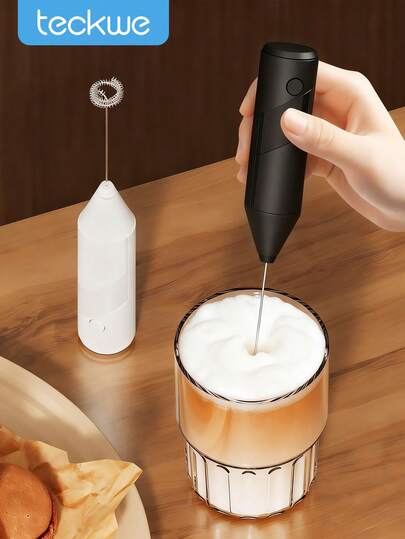 Teckwe Milk Frother, Powerful Handheld Milk Frother, Mini Milk Foamer,Coffee Stirrer, Stainless Steel Drink Mixer For Coffee, Lattes, Cappuccino,Matcha,Hot Chocolate, Portable Foam Maker,Electric Wireless Blender Mini Coffee Maker School Supplies Back To School