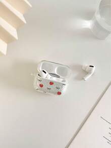 Funda de auricular Bluetooth de moda transparente con diseño de fresa, compatible con estuche , auriculares, estuche Pro 3, Pro (2.ª generación), 3, Pro, 1/2, 4