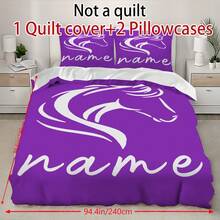 2/3 delar anpassningsbart namntäckeset med flerfärgat hästtryck. HD-tryckt sängklädesset bestående av ett täcke och två örngott; örngottinlägg ingår ej. Utformad för användning i sovrum, bostäder och sovsalar. Tillverkad för komfort med en mjuk tygkonstruktion. - Multifärgad - Visa 8