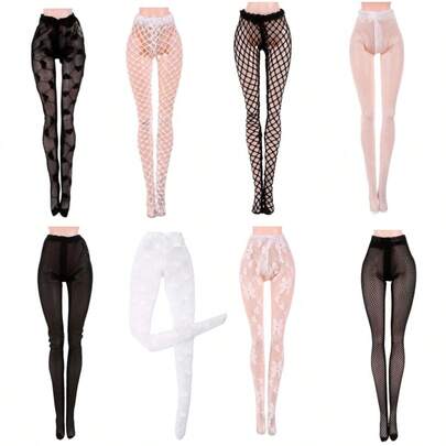 1:6比例娃娃配件 - 时尚丝袜、迷你渔网袜、弹力打底裤、玩具内衣、袜子和连裤袜，适合11.81英寸娃娃