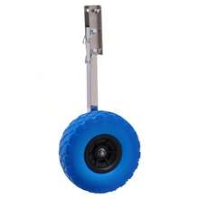 9.84in Inflatable Boat Starter Wheels Rear Wheels Foldable Stainless Steel Transport Wheels For Yacht Inflatable Boats, 330lbs Max Load - Blue - View 5