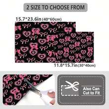 1pc Polyester Absorbent Pad With Heart & Shadow Pattern, Multipurpose Decorative Mat For Kitchen, Dining Table, Washing Machine, Bathroom, Coffee Machine, Party Supplies