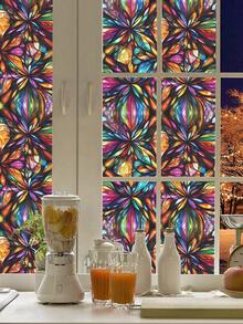 YUANYI 1卷（17.5英寸宽）PVC材质彩色窗贴，隔热隐私，适用于办公室、仓库、客厅、卧室、厨房、浴室、推拉玻璃门、装饰。