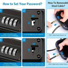 Mini Security With Keypad –  Design With Steel Cable Lock, Ideal For Travel, Vacation, And Outdoor Protection - Grey - View 3