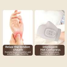 2000mAh可充电手部按摩器，手指和手腕加热按摩器，掌腕关节气囊按摩器，男女皆宜的礼物 - 銀色 - 查看 7