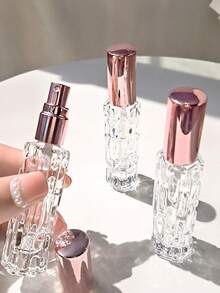 1pc 10ml Glass Perfume Spray Bottle, Rose Gold Aluminum Sprayer, Refillable Atomizer Bottle, Pump Style Empty Bottle - Rose Gold - View 2